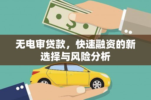武陟无电审贷款，快速融资的新选择与风险分析