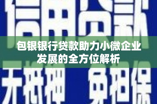 武陟包银银行贷款助力小微企业发展的全方位解析