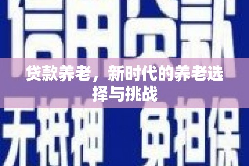 武陟贷款养老，新时代的养老选择与挑战