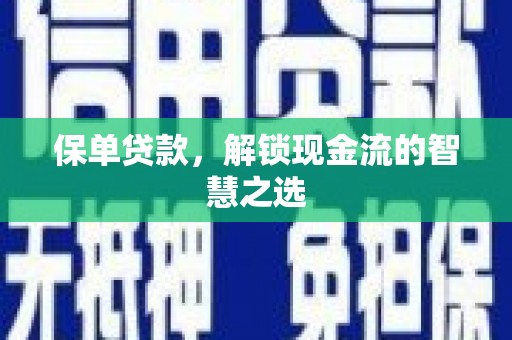 武陟保单贷款，解锁现金流的智慧之选