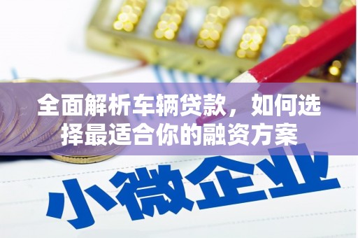 武陟全面解析车辆贷款，如何选择最适合你的融资方案